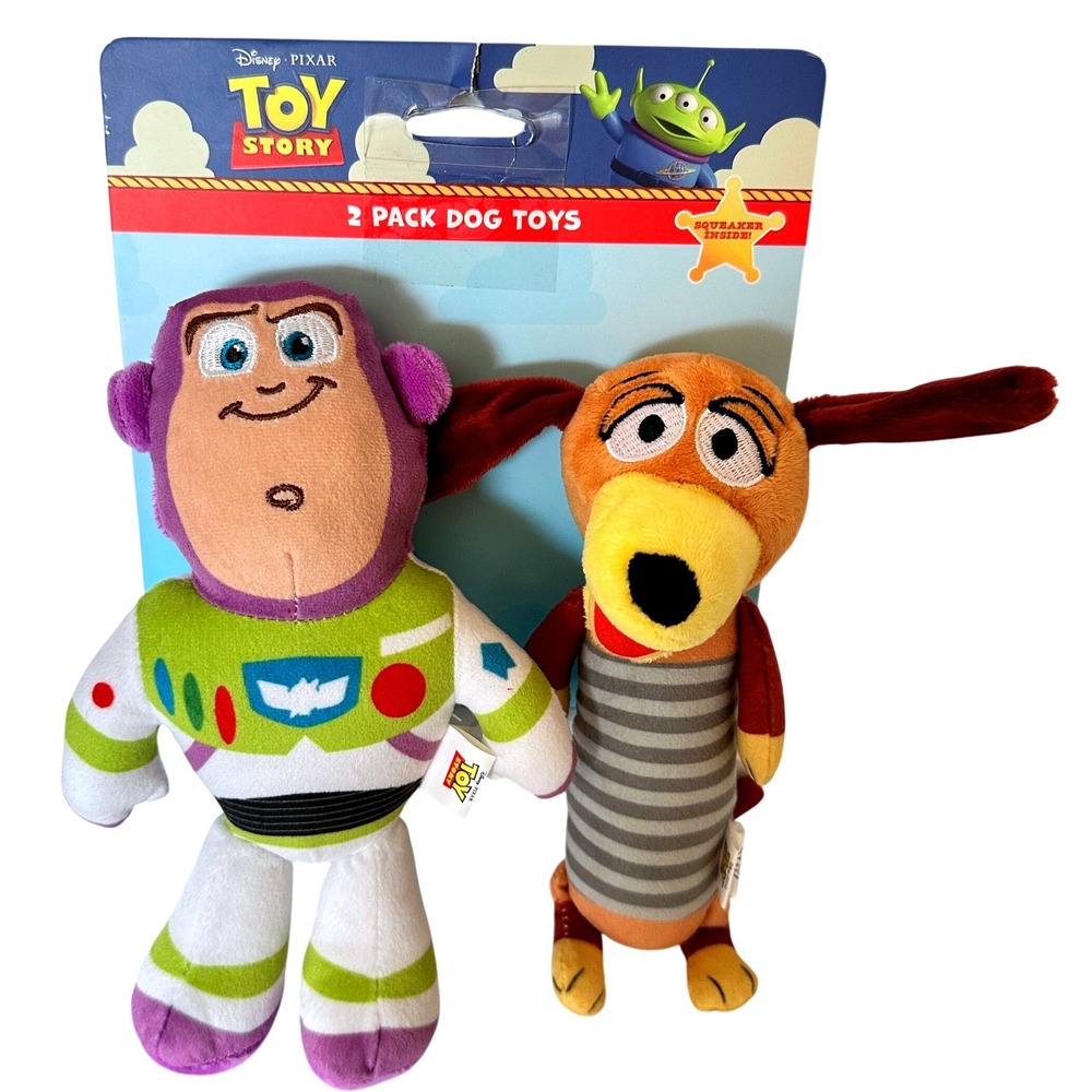 Disney Toy Story Dog Toys Buzz Lightyear Slinky Dog 2 Pack Multicolor New NWT